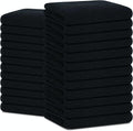 ZUPERIA 100% Ring Spun Cotton Salon Towel 24 Pack – (Not Bleach Proof -16" x 27") Super Soft and Highly Absorbent Hand Towel & Hair Towel for Hair Stylist Gym Beauty Salon Spa & Home Care (Black)