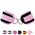 Langmeil Fitness Ankle Straps for Cable Machines 2 Pack Comfortable Adjustable Padded Ankle Wrist Cuffs Kickback Glute Workouts for Men Women D-Ring Leg Straps with Neoprene Padding -Pink